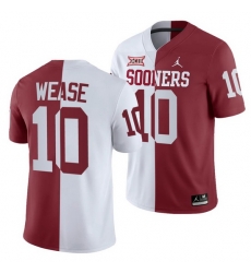 Oklahoma Sooners Theo Wease White Crimson Split Men'S Jersey