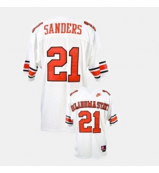 Men Oklahoma State Cowboys And Cowgirls Barry Sanders College Football White Jersey