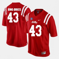 Detric Bing Dukes Red Ole Miss Rebels Alumni Football Game Jersey