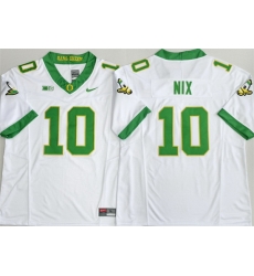 Men Oregon Ducks  10 Bo Nix White 2026 F U S E  Stitched Jersey