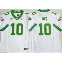 Men Oregon Ducks  10 Bo Nix White 2026 F U S E  Stitched Jersey
