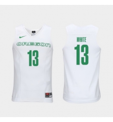 Men Oregon Ducks Paul White White Elite Authentic Performance College Basketball Jersey