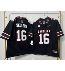 Men South Carolina Gamecocks 16 LaNorris Sellers Black F U S E NIKE Edition Stitched Jersey