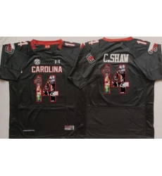 South Carolina Gamecocks 14 C Shaw Black Portrait Number College Jersey