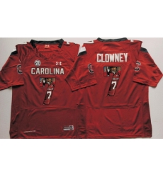 South Carolina Gamecocks 7 Jadeveon Clowney Red Portrait Number College Jersey