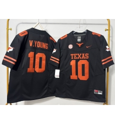 Men Texas Longhorns 10 Vince Young Black F U S E Stitched Jersey