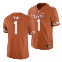 Texas Longhorns Hudson Card Texas Orange College Football Men'S Jersey