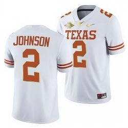 Texas Longhorns Roschon Johnson White 2021 Red River Showdown Men Jersey