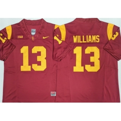Men USC Trojans  13 Caleb Williams F U S E  Red Stitched Jersey