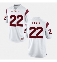 Men Usc Trojans Justin Davis Pac 12 Game White Jersey