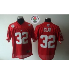 Badgers #32 John Clay Red Rose Bowl Game Stitched NCAA Jersey