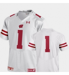 Men Wisconsin Badgers 1 White College Football Premier Jersey