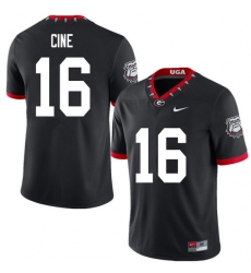 2020 Men #16 Lewis Cine Georgia Bulldogs Mascot 100th Anniversary College Football Jerseys Sale-Blac