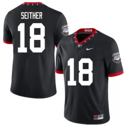 2020 Men #18 Brett Seither Georgia Bulldogs Mascot 100th Anniversary College Football Jerseys Sale-B