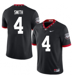 2020 Men #4 Nolan Smith Georgia Bulldogs Mascot 100th Anniversary College Football Jerseys Sale-Blac