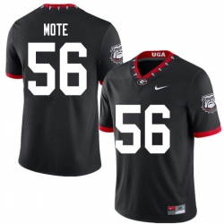 2020 Men #56 William Mote Georgia Bulldogs Mascot 100th Anniversary College Football Jerseys Sale-Bl