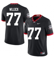 2020 Men #77 Devin Willock Georgia Bulldogs Mascot 100th Anniversary College Football Jerseys Sale-B