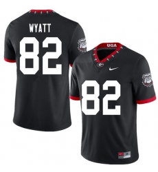 2020 Men #82 Kolby Wyatt Georgia Bulldogs Mascot 100th Anniversary College Football Jerseys Sale-Bla