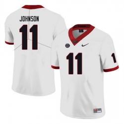 Men #11 Jermaine Johnson Georgia Bulldogs College Football Jerseys white