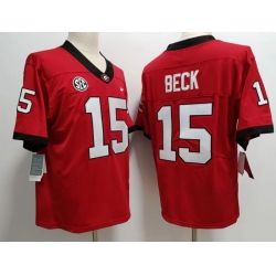 Men #15 Carson Beck Georgia Bulldogs College Football Jerseys Stitched-Red