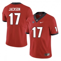 Men #17 Dan Jackson Georgia Bulldogs College Football Jerseys Sale-Red Anniversary