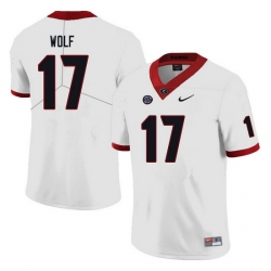 Men #17 Eli Wolf Georgia Bulldogs College Football Jerseys white