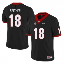 Men #18 Brett Seither Georgia Bulldogs College Football Jerseys Sale-Black