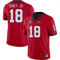 Men #18 Xavian Sorey Jr. Georgia Bulldogs College Football Jerseys Stitched-Red