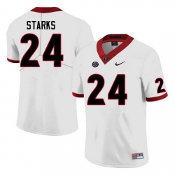 Men #24 Malaki Starks Georgia Bulldogs College Football Jerseys Sale-White Anniversary