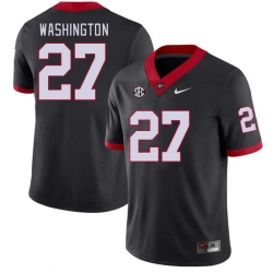 Men #27 C.J. Washington Georgia Bulldogs College Football Jerseys Stitched-Black