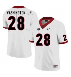 Men #28 Marcus Washington Jr. Georgia Bulldogs College Football Jerseys Sale-White