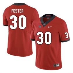 Men #30 Terrell Foster Georgia Bulldogs College Football Jerseys Sale-Red Anniversary