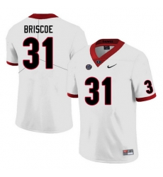 Men #31 Grant Briscoe Georgia Bulldogs College Football Jerseys Sale-White