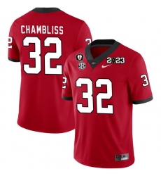 Men #32 Chaz Chambliss Georgia Bulldogs 2022-23 CTP National Championship Football Jerseys