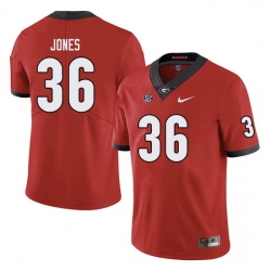 Men #36 Garrett Jones Georgia Bulldogs College Football Jerseys red