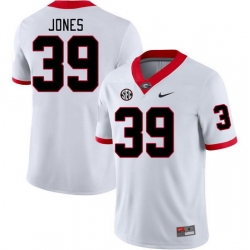 Men #39 Parker Jones Georgia Bulldogs College Football Jerseys Stitched-White