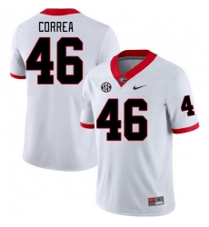 Men #46 Andrew Correa Georgia Bulldogs College Football Jerseys Stitched-White