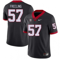 Men #57 Monroe Freeling Georgia Bulldogs College Football Jerseys Stitched-Black