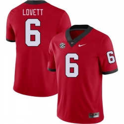 Men #6 Dominic Lovett Georgia Bulldogs College Football Jerseys Stitched-Red