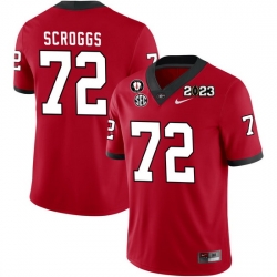 Men #72 Griffin Scroggs Georgia Bulldogs 2022-23 CTP National Championship Football Jerseys