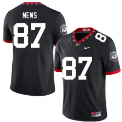 Men #87 Mekhi Mews Georgia Bulldogs College Football Jerseys Sale-100th Anniversary