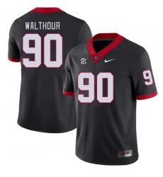 Men #90 Tramel Walthour Georgia Bulldogs College Football Jerseys Stitched-Black