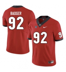 Men #92 Liam Badger Georgia Bulldogs College Football Jerseys Sale-Red Anniversary