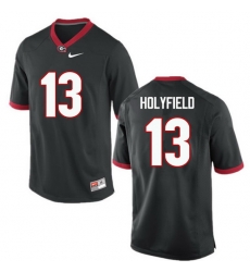 Men Georgia Bulldogs #13 Elijah Holyfield College Football Jerseys-Black