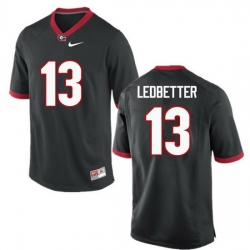 Men Georgia Bulldogs #13 Jonathan Ledbetter College Football Jerseys-Black