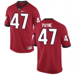 Men Georgia Bulldogs #47 Christian Payne College Football Jerseys-Red