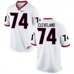 Men Georgia Bulldogs #74 Ben Cleveland College Football Jerseys-White