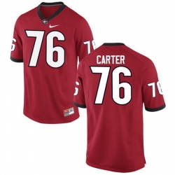 Men Georgia Bulldogs #76 Michail Carter College Football Jerseys-Red