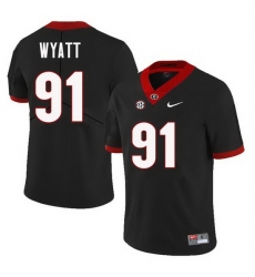 Men Georgia Bulldogs #91 Kolby Wyatt College Football Jerseys Sale-Black