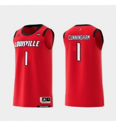 Men Louisville Cardinals Christen Cunningham Red Replica College Basketball Jersey